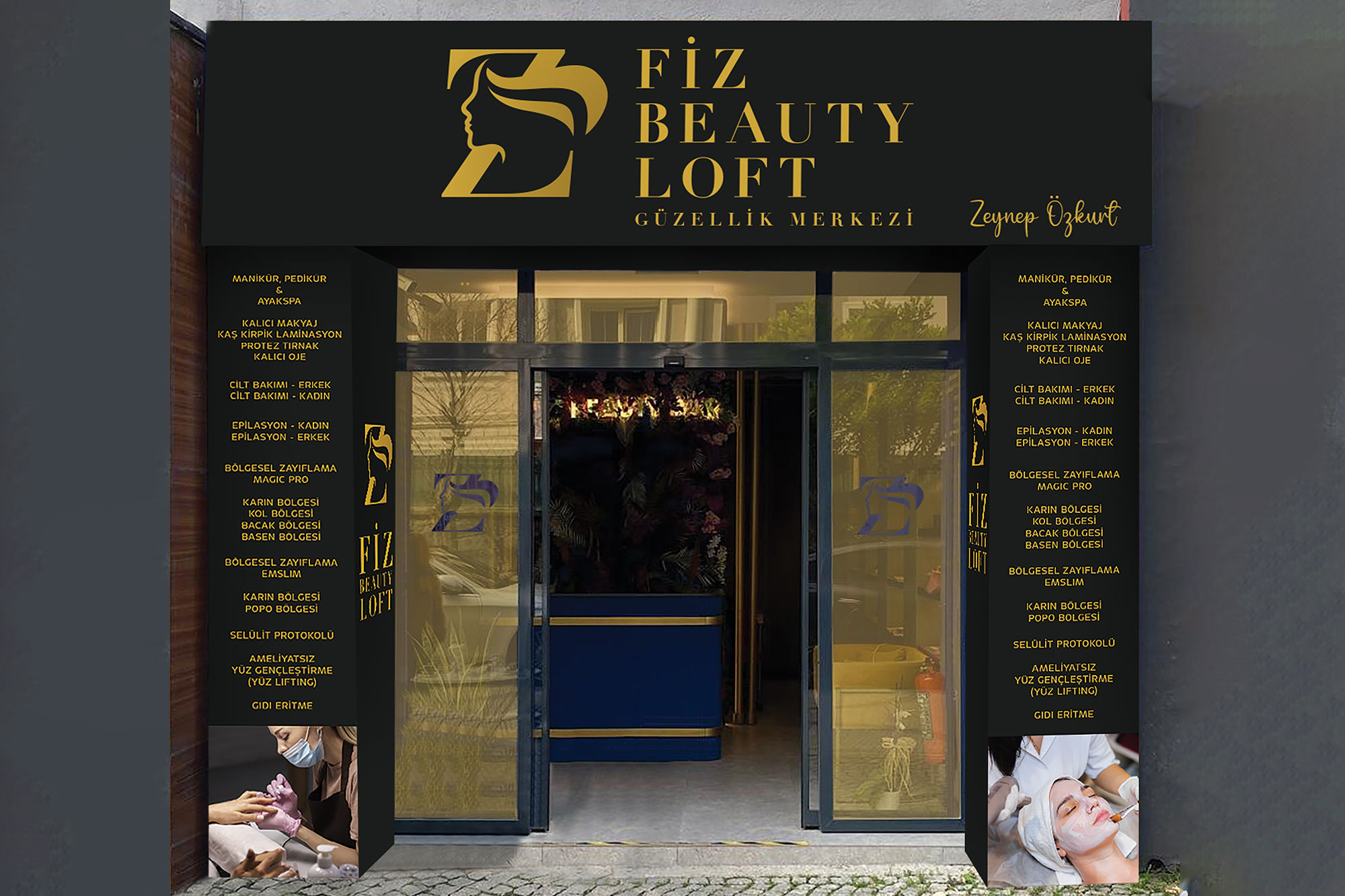 Fiz Beauty Loft Logo and Signage Design