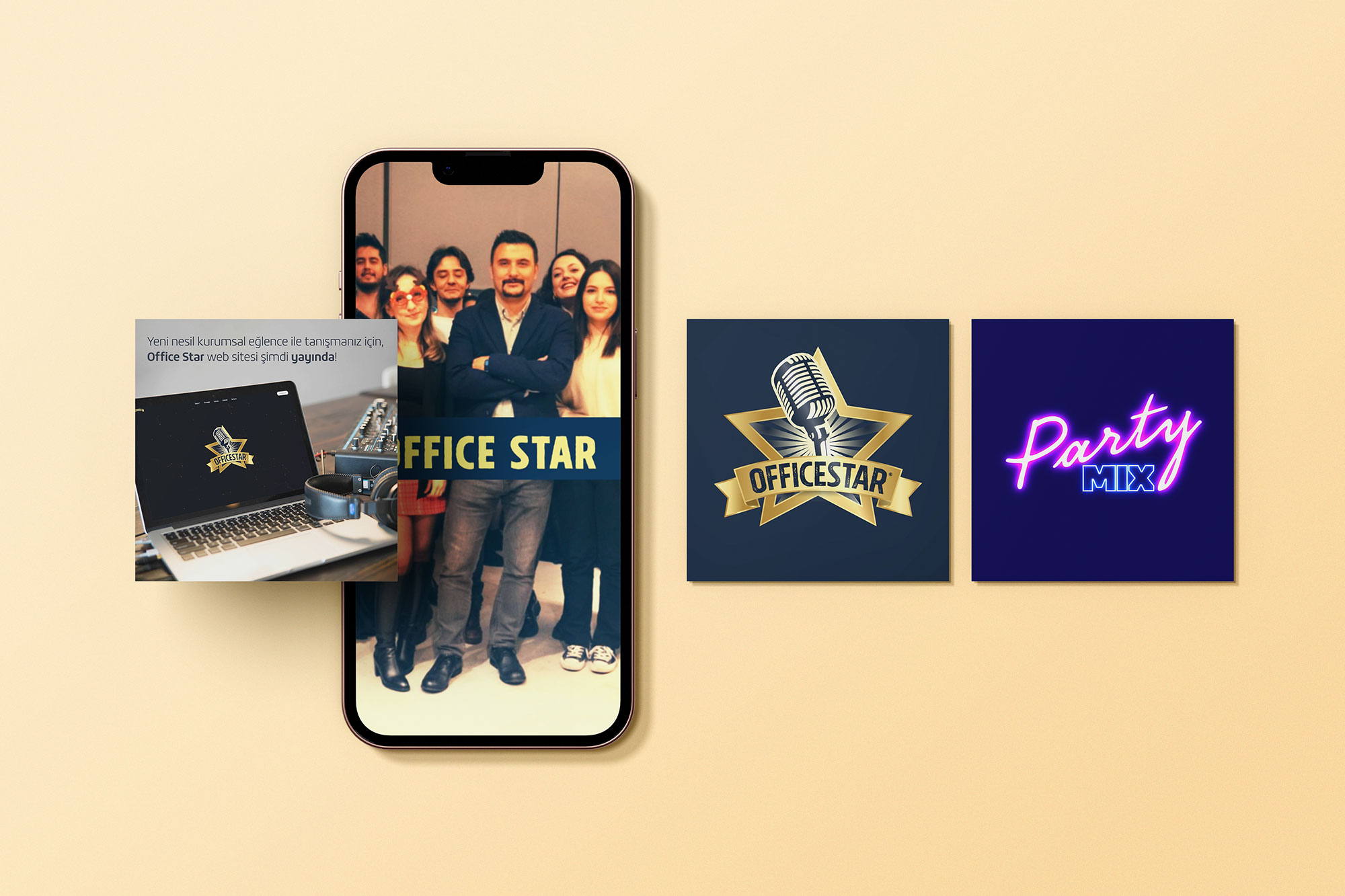Portakal Müzik Portakal Çocuk Office Star Party Mix Social Media Instagram Post and Story Design